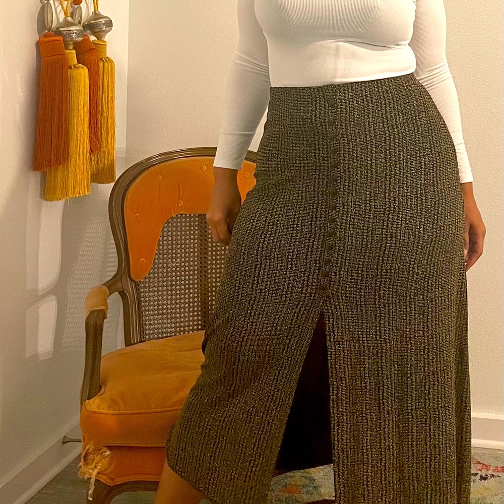 Vintage button down maxi skirt